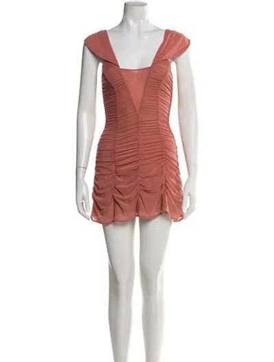 Pre-owned Majorelle Square Neckline Mini Dress In Pink