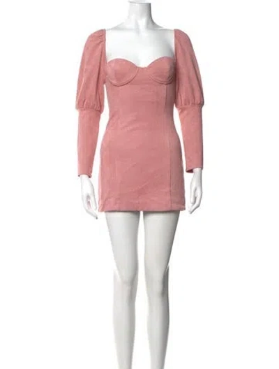 Pre-owned Majorelle Square Neckline Mini Dress In Pink