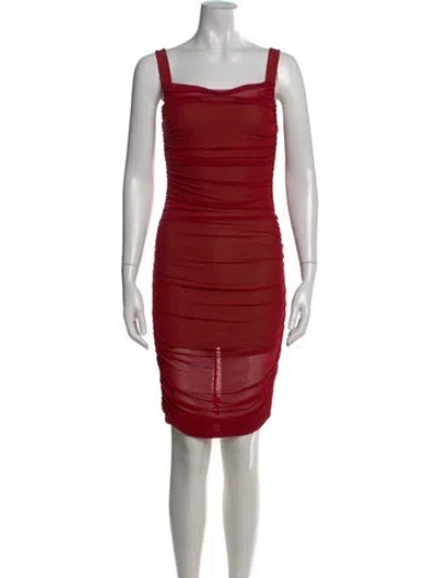 Pre-owned Majorelle Square Neckline Mini Dress In Red