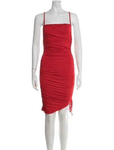Pre-owned Majorelle Square Neckline Mini Dress In Red