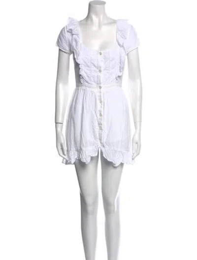 Pre-owned Majorelle Square Neckline Mini Dress In White