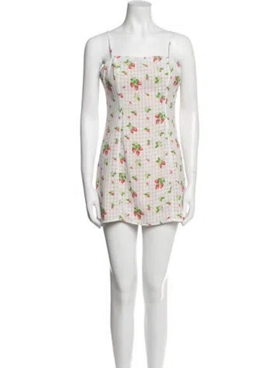 Pre-owned Majorelle Square Neckline Mini Dress In White