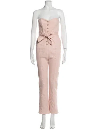 Pre-owned Majorelle Strapless Jumpsuit In Pink