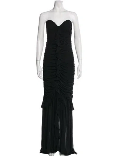Pre-owned Majorelle Strapless Long Dress In Black