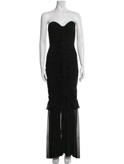 Pre-owned Majorelle Strapless Long Dress In Black