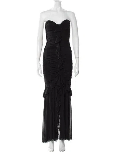 Pre-owned Majorelle Strapless Long Dress In Black