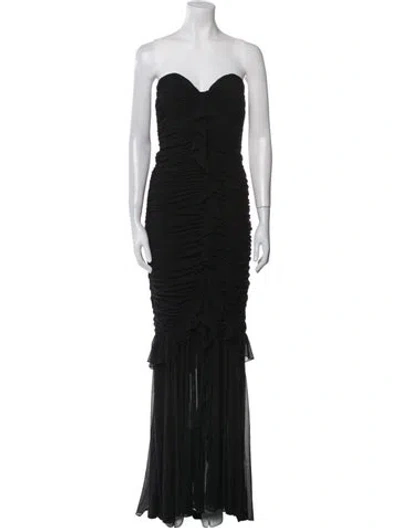Pre-owned Majorelle Strapless Long Dress In Black