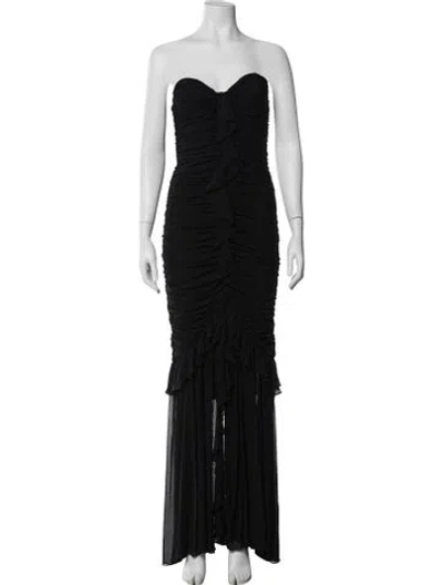 Pre-owned Majorelle Strapless Long Dress In Black