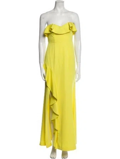 Pre-owned Majorelle Strapless Long Dress In Yellow
