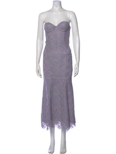 Pre-owned Majorelle Strapless Midi Length Dress In Purple