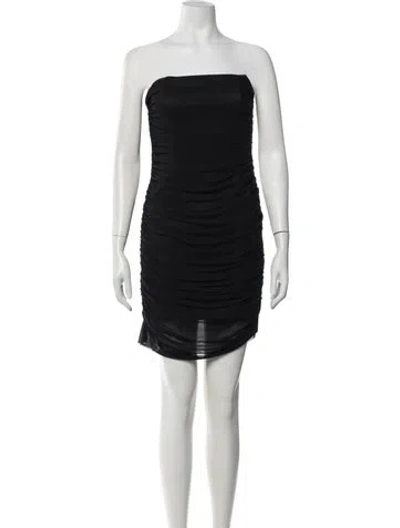 Pre-owned Majorelle Strapless Mini Dress In Black
