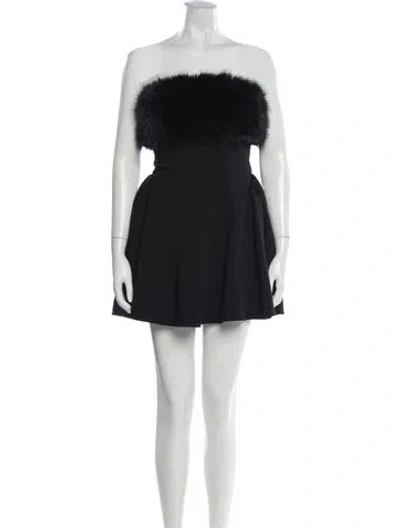 Pre-owned Majorelle Strapless Mini Dress In Black/blue