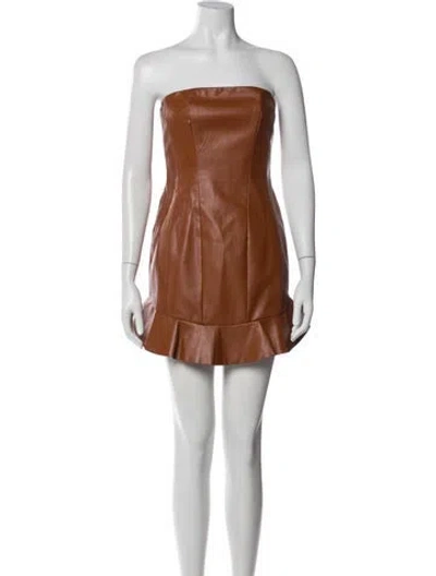 Pre-owned Majorelle Strapless Mini Dress In Brown