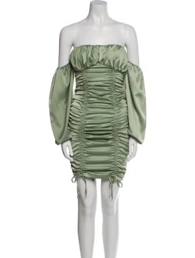 Pre-owned Majorelle Strapless Mini Dress In Green