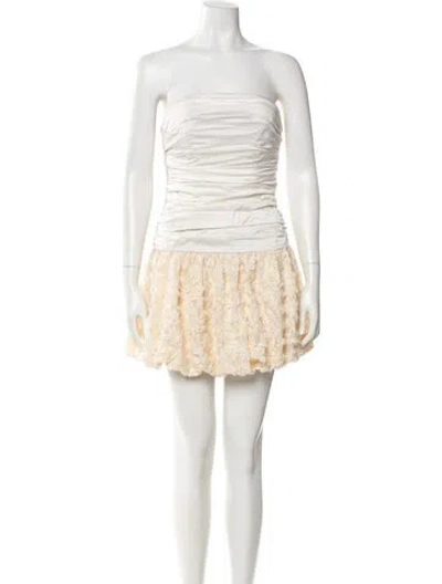 Pre-owned Majorelle Strapless Mini Dress In Neutral