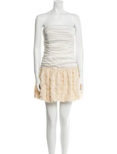 Pre-owned Majorelle Strapless Mini Dress In Neutral