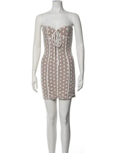 Pre-owned Majorelle Strapless Mini Dress In Neutral