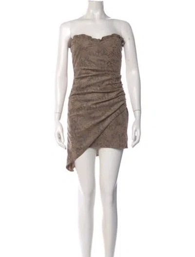 Pre-owned Majorelle Strapless Mini Dress In Neutral