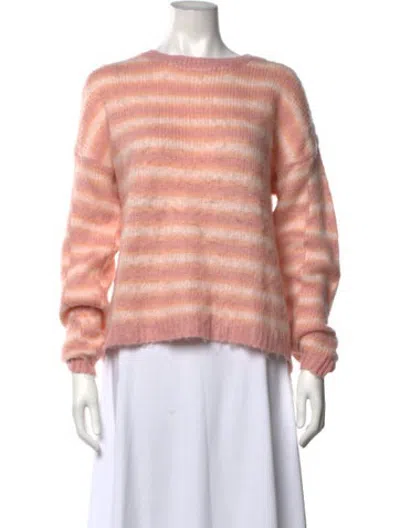Pre-owned Majorelle Striped Crew Neck Sweater In Pink