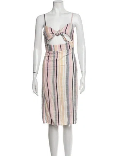 Pre-owned Majorelle Striped Midi Length Dress In Multicolor