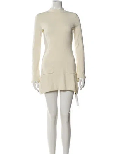 Pre-owned Majorelle Turtleneck Mini Dress In Neutral