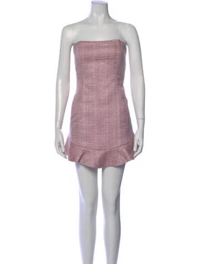 Pre-owned Majorelle Tweed Pattern Mini Dress In Purple
