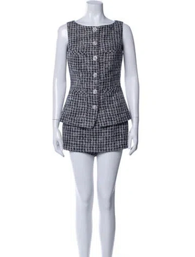 Pre-owned Majorelle Tweed Pattern Skirt Set W/ Tags In Blue