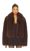 Majorelle Vienna Faux Fur Jacket In Brown