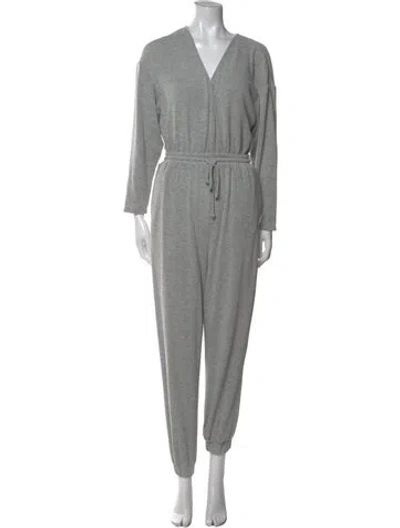 Pre-owned Majorelle V-neck Jumpsuit In Gray
