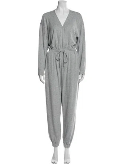 Pre-owned Majorelle V-neck Jumpsuit In Gray