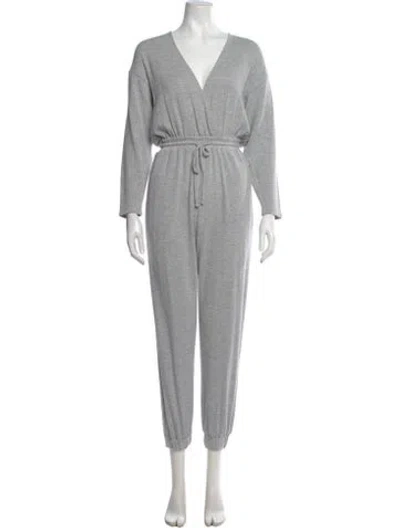 Pre-owned Majorelle V-neck Jumpsuit In Gray