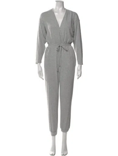 Pre-owned Majorelle V-neck Jumpsuit In Gray