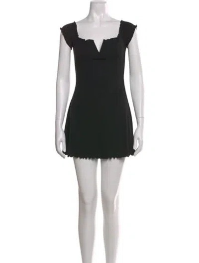 Pre-owned Majorelle V-neck Mini Dress In Black