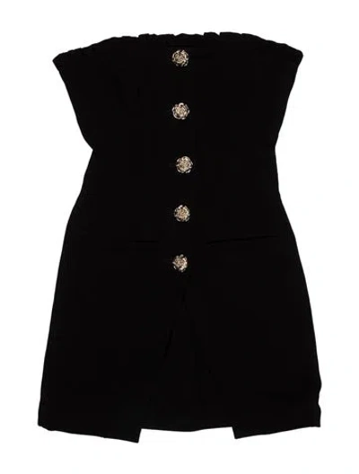 Pre-owned Majorelle V-neck Mini Dress In Black