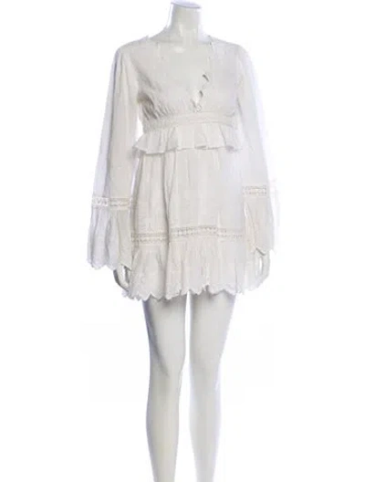 Pre-owned Majorelle V-neck Mini Dress In Blue