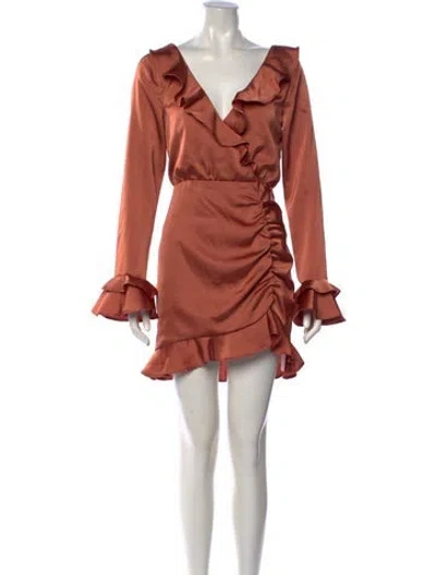 Pre-owned Majorelle V-neck Mini Dress In Pink