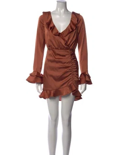 Pre-owned Majorelle V-neck Mini Dress In Pink