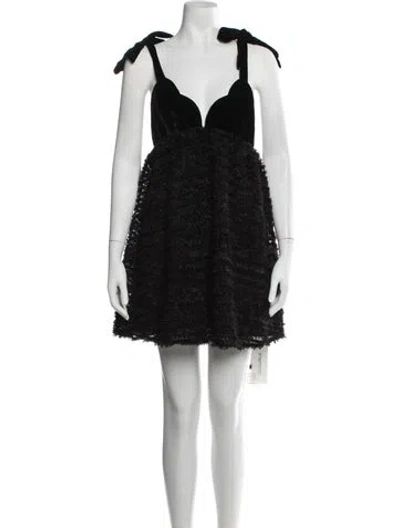 Pre-owned Majorelle V-neck Mini Dress W/ Tags In Black