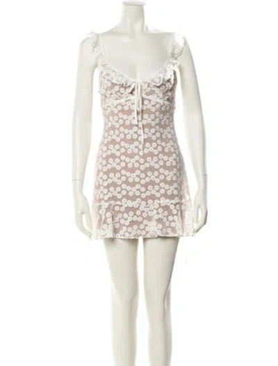 Pre-owned Majorelle V-neck Mini Dress W/ Tags In Neutral