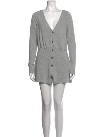 Pre-owned Majorelle V-neck Romper In Grey