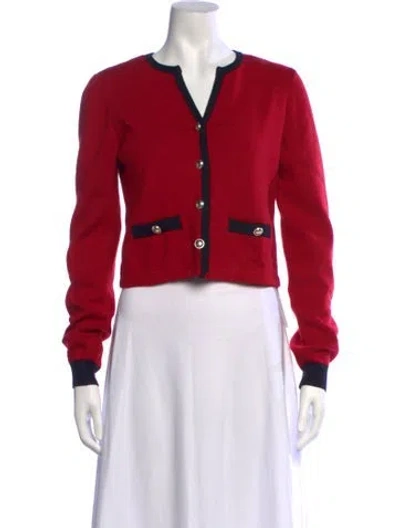 Pre-owned Majorelle V-neck Sweater In Red