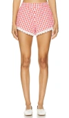 Majorelle X Bridget Peggy Hot Short In Red & White Check