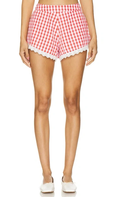 Majorelle X Bridget Peggy Hot Short In Red & White Check