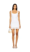 Majorelle Zahra Hand Crochet Rosette Mini Dress In White