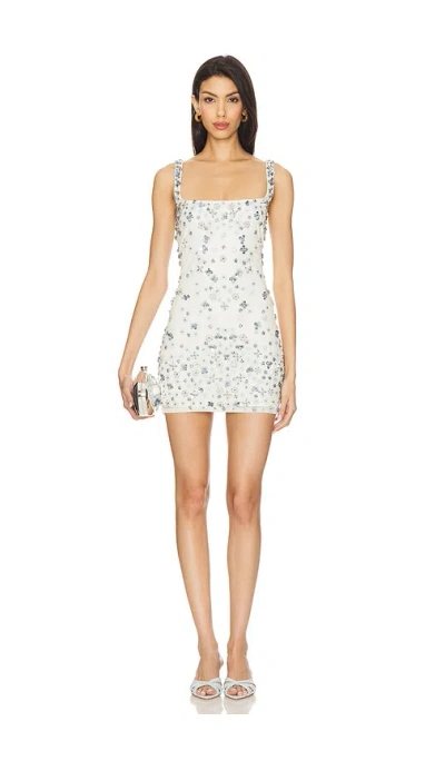 Majorelle Zaly Embellished Dress In White & Blue