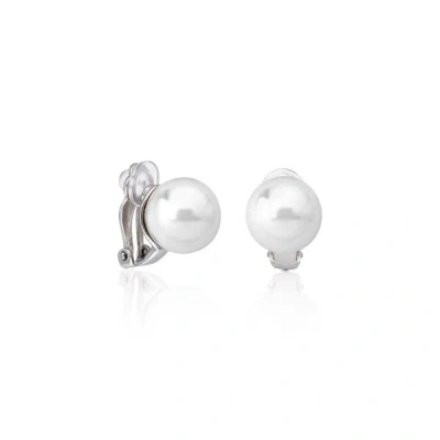 Majorica Women's Mabe Rhodium-plate & Faux Pearl Large Dome Clip-on Earrings
