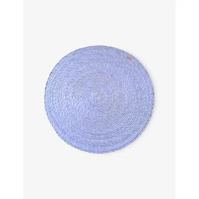 Makaua Cielo Round Woven Placemat 38cm In Blue
