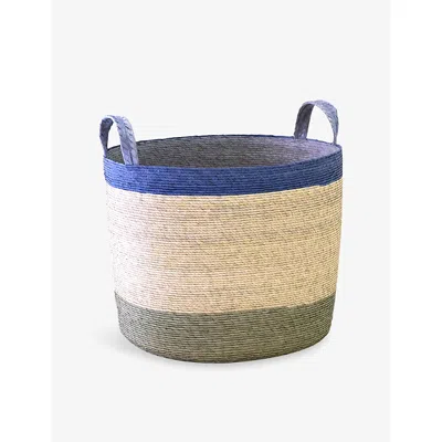 Makaua Green Tambo Colour-block Woven Basket 30cm