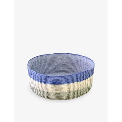 Makaua Azul Natural Agave Round Handmade Palm Basket