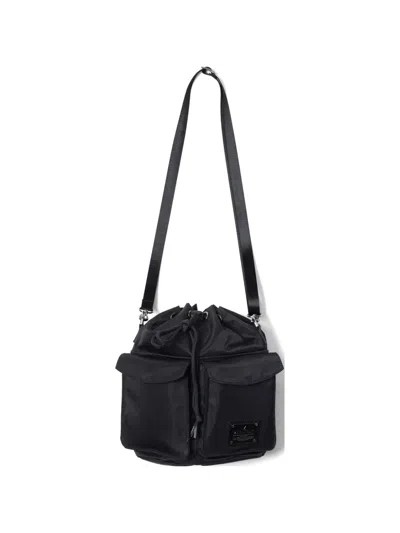 Makavelic Drawstring Double-pocket Shoulder Bag In Black